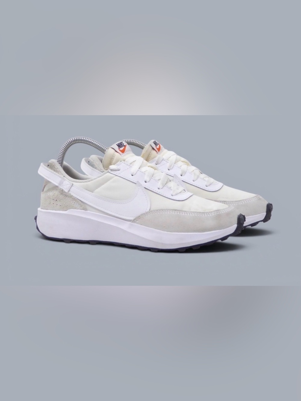 Nike Women Waffle Debut Sneakers White Grey Suede Canvas DH9523-100 Size 6